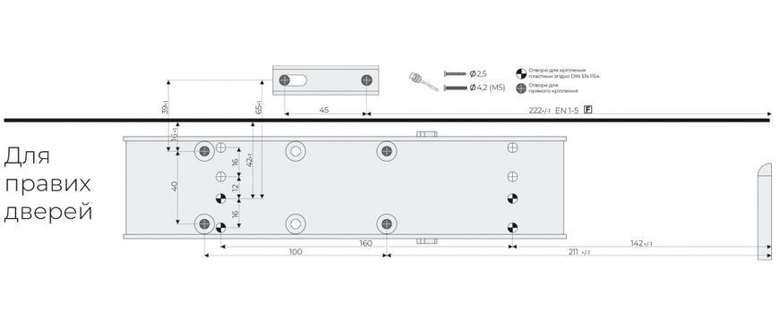 Доводчик зі стандартною тягою TS-50 SG/ES/ӦD 1-5 SILVER фото