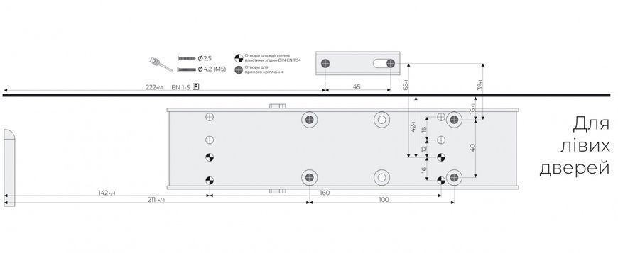 Доводчик зі стандартною тягою TS-50 SG/ES/ӦD 1-5 SILVER фото