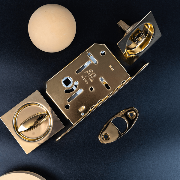 Scivola Тre Class kit A, набір замок/кв.ручка для розсувних дверей, латунь TS-10D EN2/3/4 BROWN фото