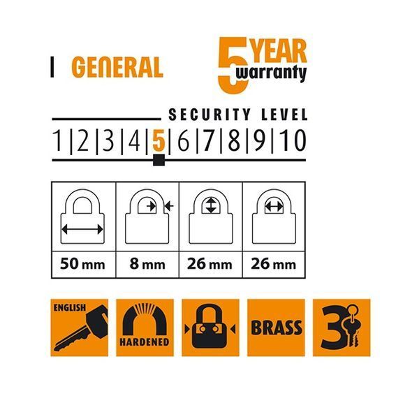 Замок навісний латунний HR-B1-50E HR-B1-50E фото