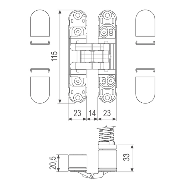 Eclipse 3.2 HD Self, завіса прихована, чорний (шт.) Z-1220/E20 BLACK фото