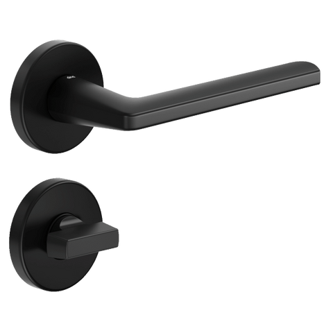 Ручка DND LUCE P, VIS-круг з накладкою під WC, чорний (к-т) A-2006 SN/CP фото